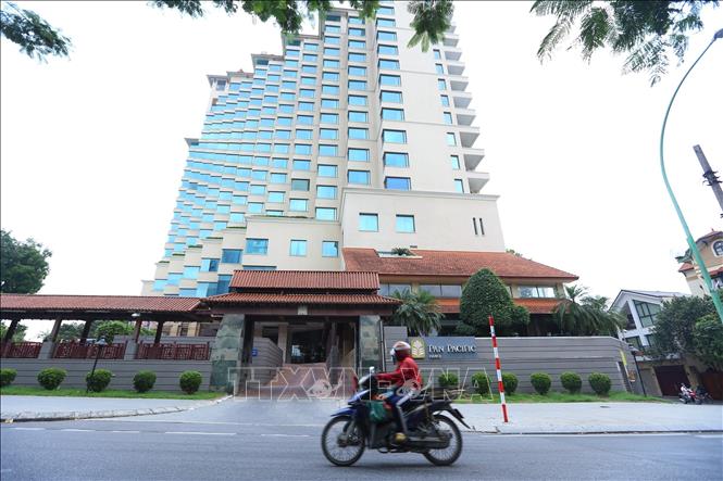 Photo: Pan Pacific Hanoi Hotel 5 star, Tay Ho district was temporary locked down. VNA Photo: Tuấn Đức