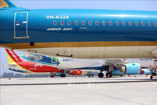 Photo: Vietnam Airlines’ fleet is ready for flights. VNA Photo: Huy Hùng