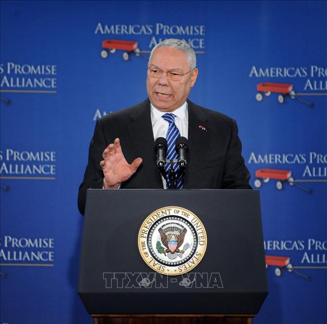 Trong ảnh (tư liệu): Cựu Ngoại trưởng Mỹ Colin Powell phát biểu tại một sự kiện ở Washington DC., ngày 1/3/2010. Ảnh: AFP/TTXVN
