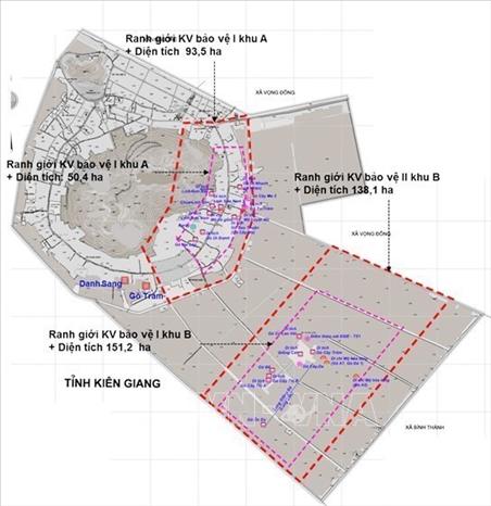 Photo: A plan map of the Oc Eo-Ba The Special National Relic Site. VNA Photo
