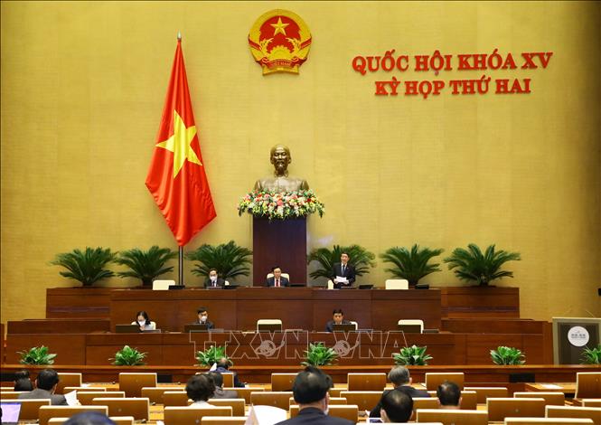 Phó Chủ tịch Quốc hội Nguyễn Đức Hải điều hành phiên họp. Ảnh: Văn Điệp - TTXVN