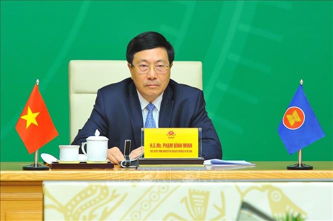 Trong ảnh: Phó Thủ tướng Thường trực Phạm Bình Minh dự hội nghị. Ảnh: Minh Đức – TTXVN

