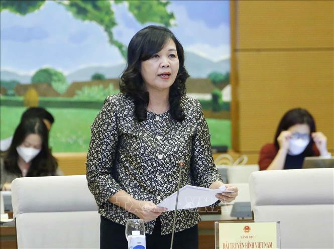 Phó Tổng Giám đốc Đài Truyền hình Việt Nam Nguyễn Thị Thu Hiền phát biểu. Ảnh: Doãn Tấn - TTXVN