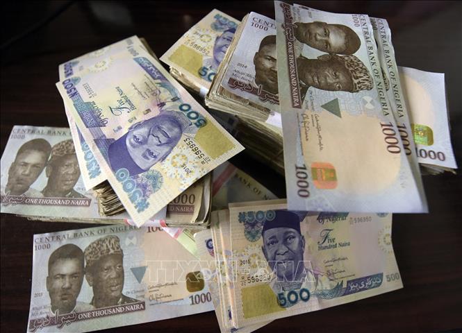 Trong ảnh (tư liệu): Đồng tiền Naira của Nigeria. Ảnh: AFP/ TTXVN