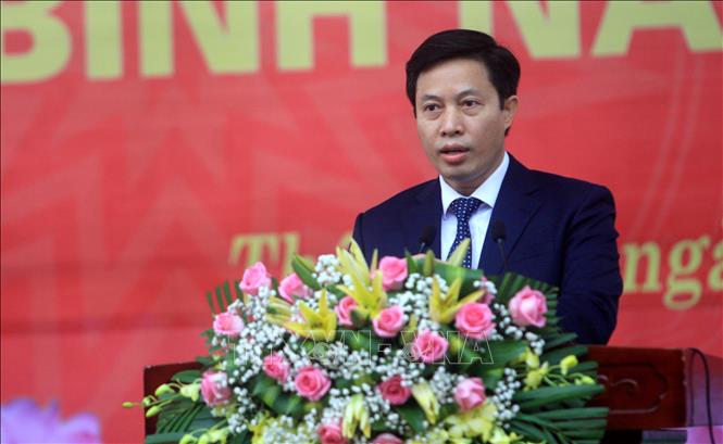 Trong ảnh: Ông Lại Văn Hoàn - Phó Chủ tịch UBND tỉnh, Chủ tịch Hội đồng thi tuyển công chức năm 2021 tỉnh Thái Bình phát biểu tại lễ khai mạc. Ảnh: Thế Duyệt - TTXVN