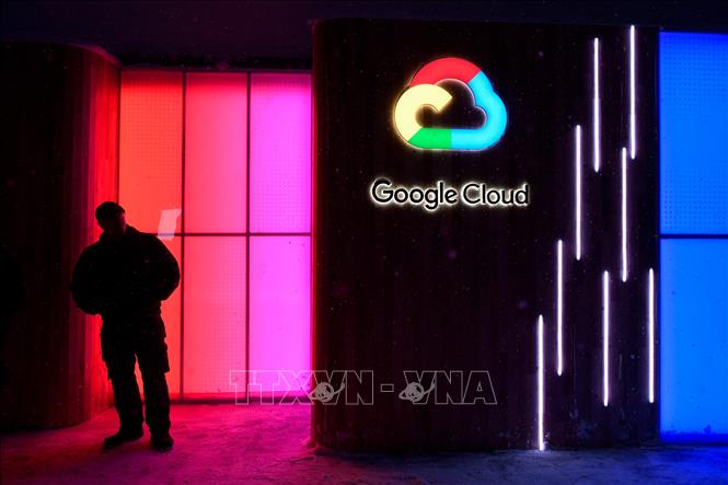 Trong ảnh (tư liệu): Gian hàng của Google Cloud tại Diễn đàn Kinh tế thế giới (WEF) thường niên ở Davos, Thụy Sĩ, ngày 21/1/2018. Ảnh: AFP/TTXVN