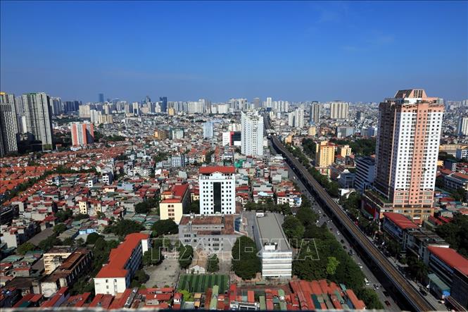 Trong ảnh: Trong ảnh: Dự báo, trong quý IV/2021, Hà Nội sẽ có 11 dự án chung cư mới. Ảnh: Tuấn Anh - TTXVN. Ảnh: Tuấn Anh - TTXVN