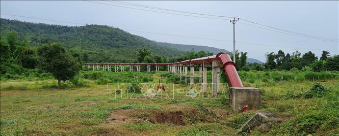 Trong ảnh: Hệ thống ống dẫn nước của thủy lợi Pleikeo (Chư Sê, Gia Lai). Ảnh: Hồng Điệp - TTXVN