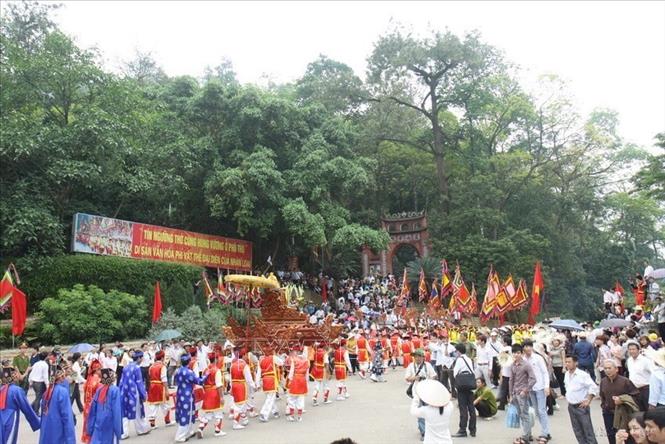 Trong ảnh: Tín ngưỡng thờ cúng Hùng Vương của Việt Nam đã vượt ra khỏi ranh giới quốc gia để trở thành di sản văn hóa chung của cả nhân loại. Ảnh: Thanh Tùng - TTXVN