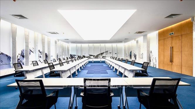 Trong ảnh: Phòng Hội thảo Geneva của Học viên Ngoại giao. Ảnh: TTXVN phát