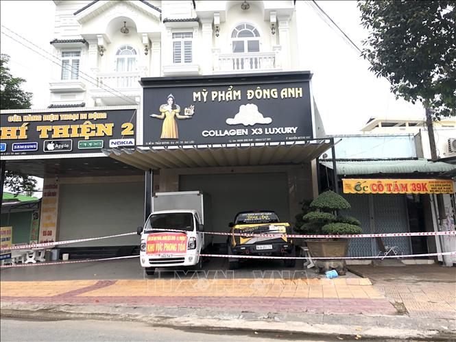 Trụ sở Công ty mỹ phẩm Đông Anh (phường 7, thành phố Bạc Liêu), nơi bị can Nguyễn Huỳnh Như làm Giám đốc. Ảnh: Tuấn Kiệt – TTXVN.