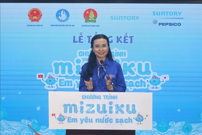 Bí thư Trung ương Đoàn, Phó Chủ tịch Thường trực Hội đồng Đội Trung ương Nguyễn Phạm Duy Trang phát biểu tại chương trình. Ảnh: TTXVN phát