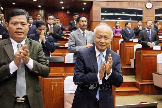 Trong ảnh (tư liệu): Hoàng thân Campuchia Norodom Ranariddh tại phiên họp Quốc hội ở Phnom Penh ngày 27/11/2017. Ảnh: AFP/ TTXVN
