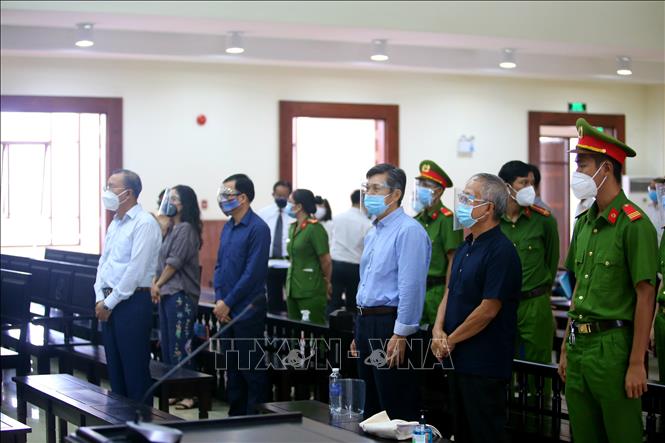 Trong ảnh: Các bị cáo tại phiên tòa phúc thẩm. Ảnh: Thành Chung - TTXVN