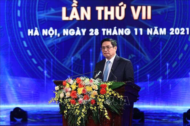 Photo: Prime Minister Pham Minh Chinh speaks at the event. VNA Photo: Dương Giang