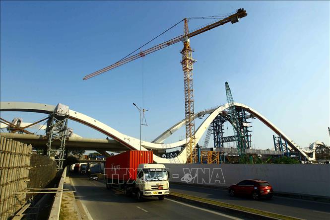 Trong ảnh: Một phần của Cầu Rào bắcc qua Đường vành đai Bùi Viện. Ảnh: An Đăng - TTXVN