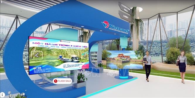 Photo: A virtual exhibition booth within the festival. VNA Photo: Mỹ Phương