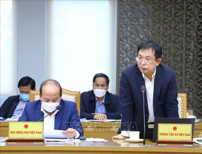 Phó Tổng giám đốc Thông tấn xã Việt Nam Nguyễn Tuấn Hùng phát biểu. Ảnh: Văn Điệp - TTXVN