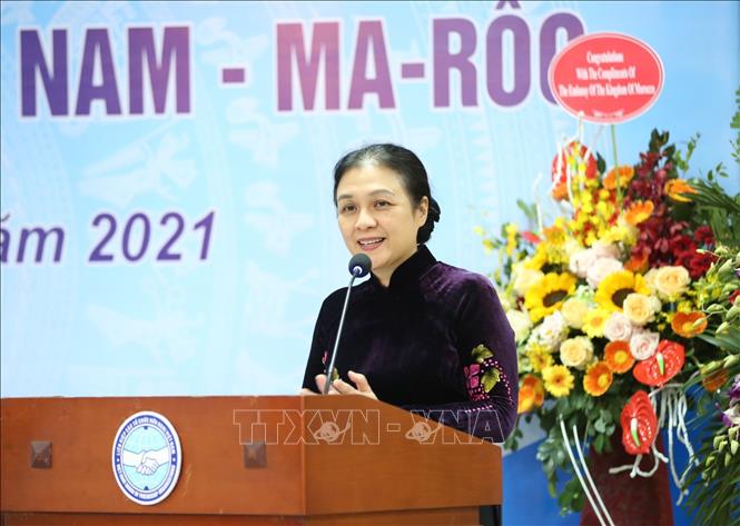 Chủ tịch Liên hiệp các tổ chức hữu nghị Việt Nam Nguyễn Phương Nga phát biểu chỉ đạo. Ảnh: TTXVN phát