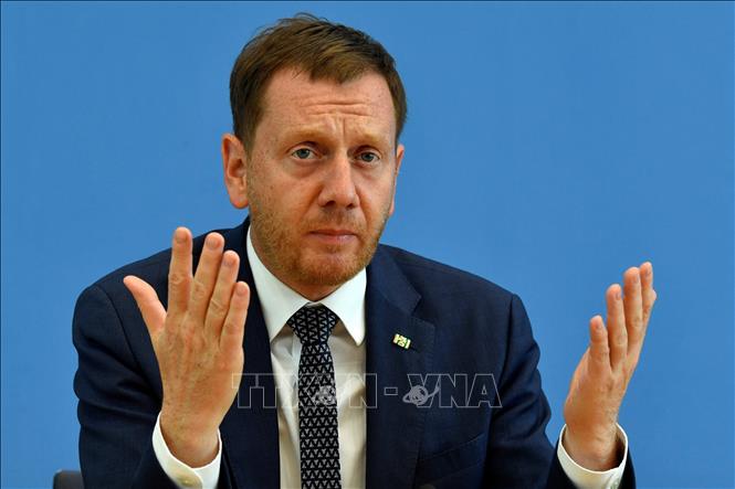 Trong ảnh (tư liệu): Thủ hiến bang Sachsen Michael Kretschmer trong một cuộc họp báo tại Berlin, ngày 3/7/2020. Ảnh: AFP/TTXVN