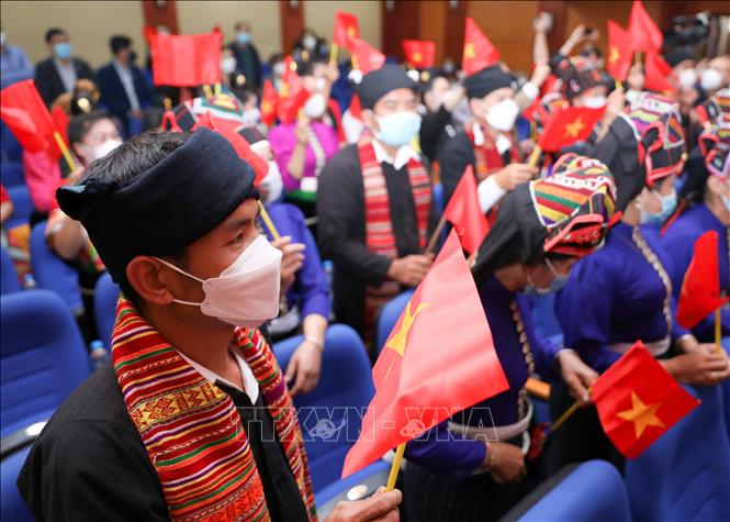 Photo: The moment Vietnam's Xoe Thai dance was officially recognized as an Intangible Cultural Heritage of Humanity. VNA Photo: Thanh Tùng 