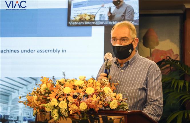 Trong ảnh: Ông Frank Van Oojien, Giám đốc điều hành Công ty TNHH Cleandye Vietnam phát biểu tại Hội nghị. Ảnh: Xuân Anh - TTXVN