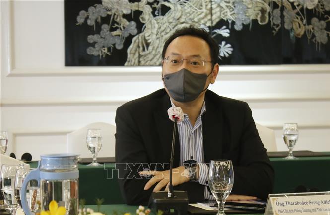 Trong ảnh: Ông Thargbodee Serng Adichaiwit, Phó Chủ tịch Phòng Thương mại Thái Lan tại Việt Nam (ThaiCham) phát biểu tại Hội nghị. Ảnh: Xuân Anh - TTXVN 