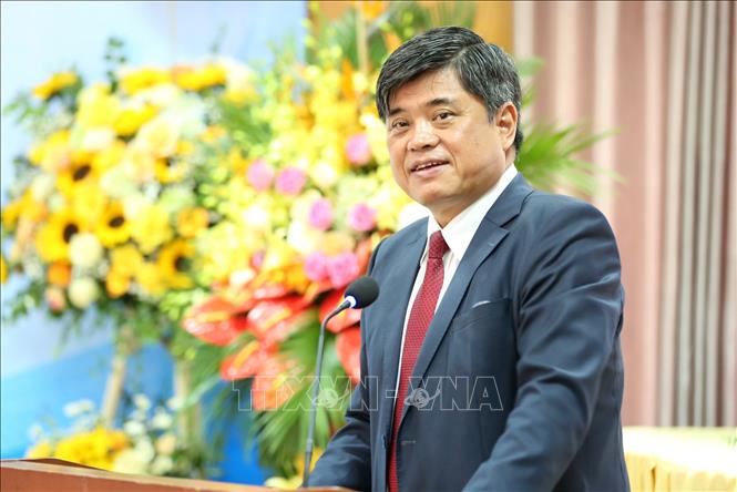 Đồng chí Trần Thanh Nam, Thứ trưởng Bộ Nông nghiệp & Phát triển nông thôn, Chủ tịch Hội hữu nghị Việt Nam – Mông Cổ khóa V phát biểu nhận nhiệm vụ. Ảnh: Văn Điệp - TTXVN