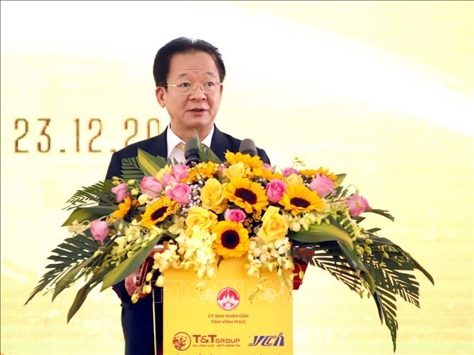 Trong ảnh: Tổng giám đốc Tập đoàn T&T Group Đỗ Quang Hiển phát biểu tại buổi lễ. Ảnh: Hoàng Hùng - TTXVN