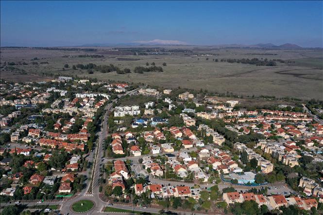 Trong ảnh: Thành phố Katsrin, một khu định cư của Israel trên cao nguyên Golan, ngày 26/12/2021. Ảnh: AFP/TTXVN
