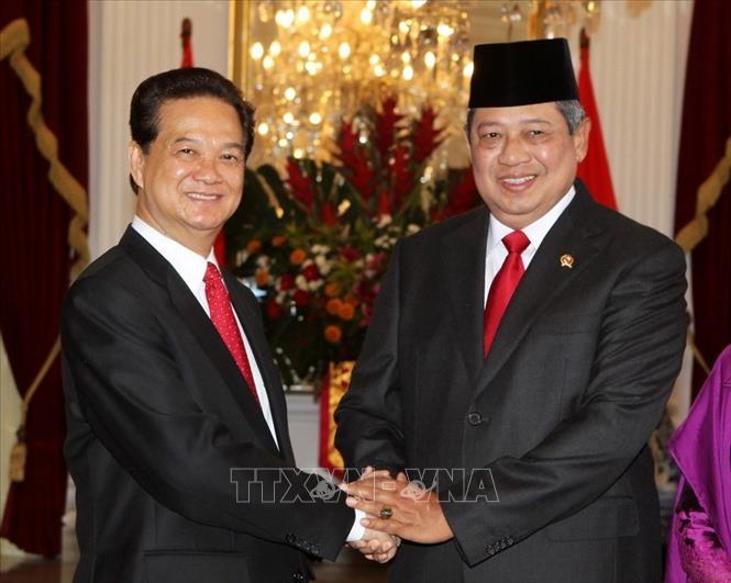 Trong ảnh: Tổng thống IndonesiaSusilo Bambang Yudhoyono đón Thủ tướng Nguyễn Tấn Dũng thăm chính thức Cộng hòa Indonesia (14/9/2011). Ảnh: Đức Tám – TTXVN