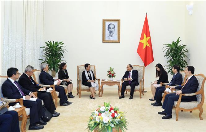 Trong ảnh: Thủ tướng Nguyễn Xuân Phúc tiếp Bộ trưởng Ngoại giao Cộng hoà Indonesia (2018). Ảnh: Thống Nhất - TTXVN