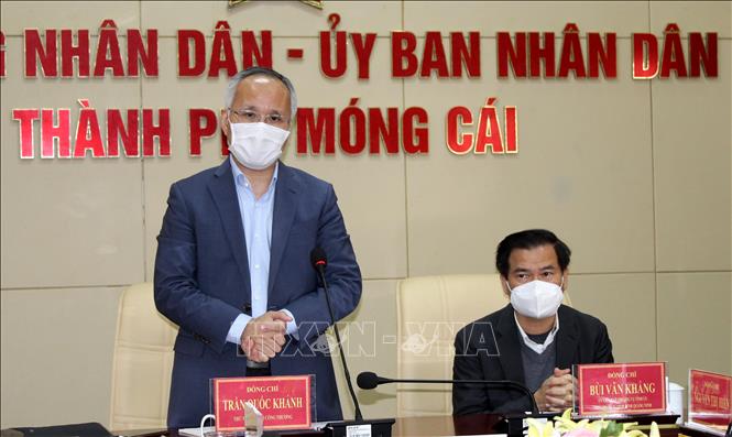 Trong ảnh: Thứ trưởng Bộ Công thương Trần Quốc Khánh phát biểu tại buổi làm việc. Ảnh: TTXVN phát