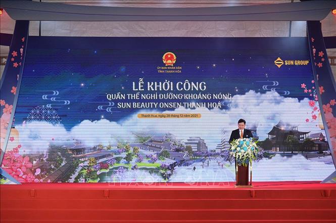 Ông Mai Xuân Liêm, Phó Chủ tịch tỉnh Thanh Hóa phát biểu tại lễ khởi công. Ảnh: Trịnh Duy Hưng - TTXVN