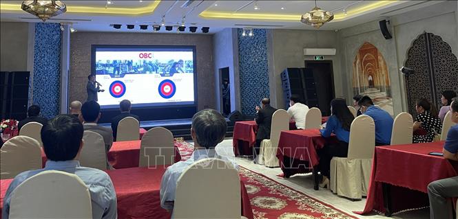 Trong ảnh: Quang cảnh buổi ra mắt Cộng đồng kết nối doanh nghiệp Việt Nam tại tỉnh Bình Dương. Ảnh: Huyền Trang TTXVN