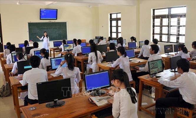 Hệ thống phòng học hiện đại của Trường THPT chuyên Nguyễn Bỉnh Khiêm, tỉnh Quảng Nam. Ảnh: Nguyễn Thủy - TTXVN