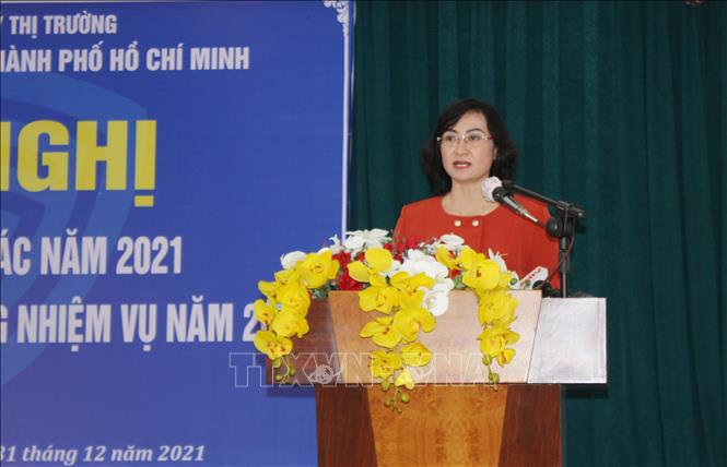 Trong ảnh: Bà Phan Thị Thắng, Phó Chủ tịch UBND Tp. Hồ Chí Minh phát biểu chỉ đạo tại hội nghị Ảnh: Xuân Anh – TTXVN