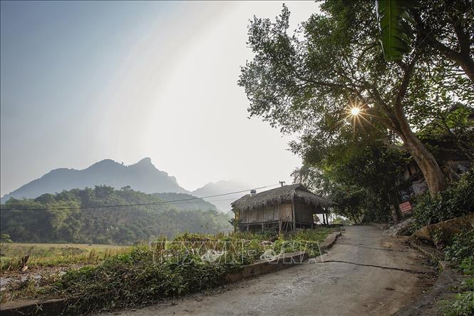 Photo: Peaceful Giang Mo village at dawn. VNA Photo: Trọng Đạt