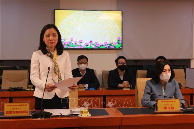 Trong ảnh: Bà Nguyễn Thị Thanh Hương, Giám đốc Kho bạc Nhà nước thành phố Hà Nội phát biểu. Ảnh Mạnh Khánh/TTXVN