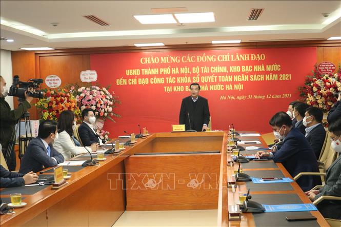 Trong ảnh: Chủ tịch UBND thành phố Hà Nội Chu Ngọc Anh phát biểu. Ảnh Mạnh Khánh/TTXVN