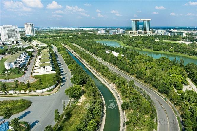 Trung tâm hành chính tỉnh Bình Dương nằm trong khu vực Thành phố Mới, phường Hòa Phú, thành phố Thủ Dầu Một. Ảnh: Nguyễn Văn Việt - TTXVN