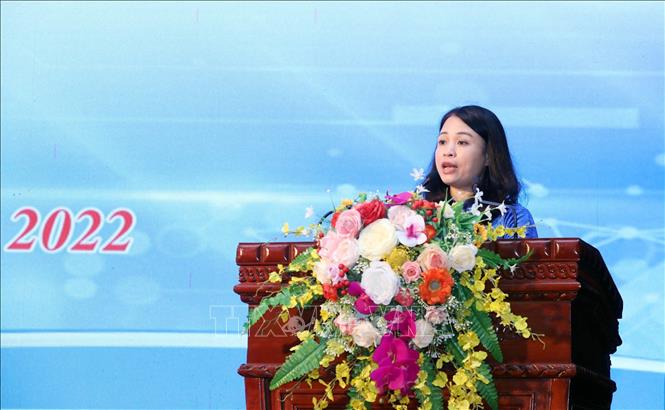 Trong ảnh: Phó Chủ tịch UBND Thành phố Lạng Sơn Nguyễn Thị Hồng Vân phát biểu tại chương trình. Ảnh: Anh Tuấn – TTXVN