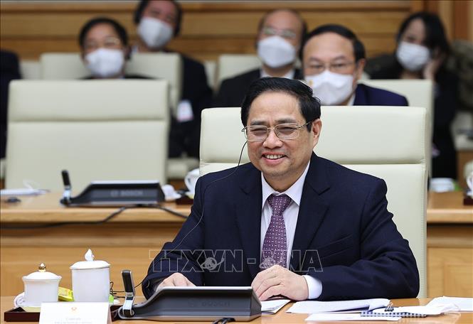 Trong ảnh: Thủ tướng Phạm Minh Chính phát biểu tại cuộc họp. Ảnh: Dương Giang-TTXVN 