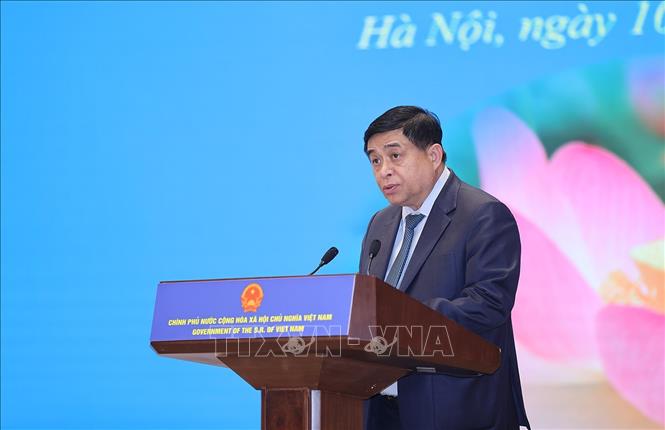 Trong ảnh: Bộ trưởng Bộ Kế hoạch và Đầu tư Nguyễn Chí Dũng phát biểu. Ảnh: Dương Giang-TTXVN