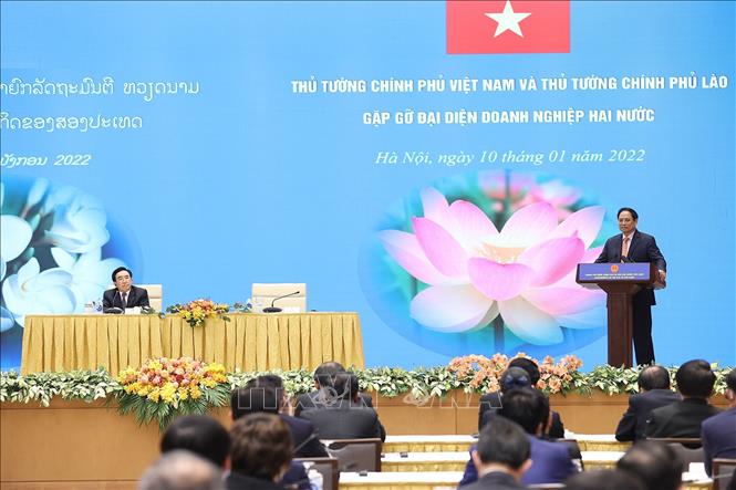 Trong ảnh: Thủ tướng Phạm Minh Chính phát biểu tại buổi gặp gỡ. Ảnh: Dương Giang-TTXVN