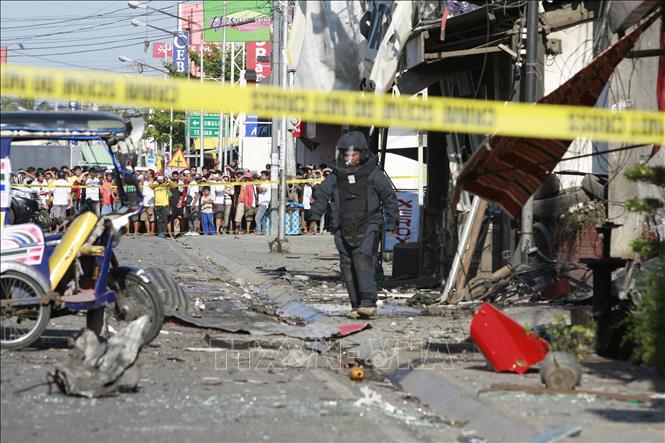 Trong ảnh (tư liệu): Hiện trường một vụ đánh bom tại bến xe buýt ở Zamboanga, Mindanao, Philippines. Ảnh: AFP/ TTXVN