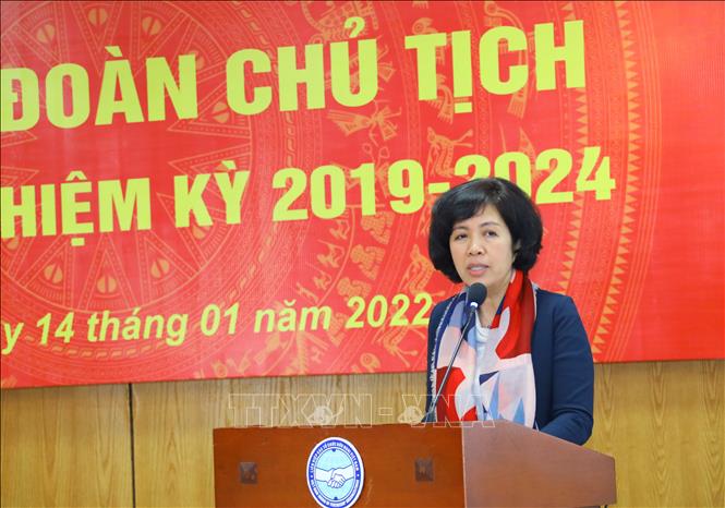 Phó trưởng Ban Đối ngoại Trung ương Nguyễn Thị Hoàng Vân phát biểu tại Hội nghị. Ảnh: Văn Điệp - TTXVN