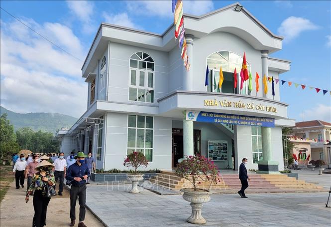 Trong ảnh: Nhà văn hóa xã Hưng (Phù Cát, Bình Định). Ảnh: Tường Quân - TTXVN