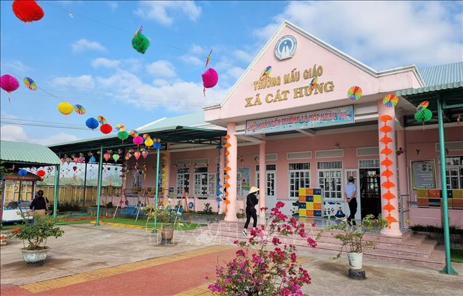 Trong ảnh: Trường mẫu giáo xã Cát Hưng (Phù Cát, Bình Định). Ảnh: Tường Quân - TTXVN