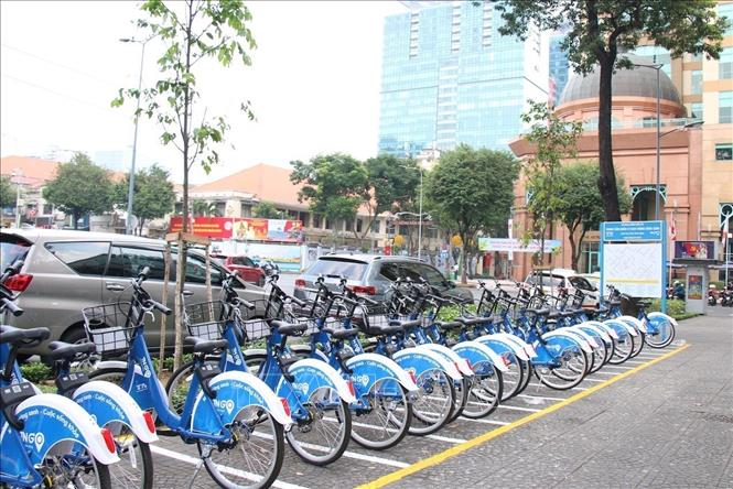 Photo: A bike rental spot near HCM City's District 1. VNA Photo: Tiến Lực